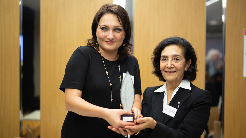 Shahla Ismayil wins the 2018 Bob Hepple Equality Award. Photo: humanrightshouse.org