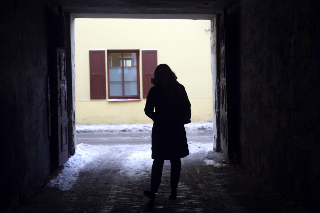 Reviaka in the backyard of the Belarusian Human Rights House in Vilnius. December 2018 Photo: Yauheniya Stryzhak / Barys Zvozskau Belarusian Human Rights House