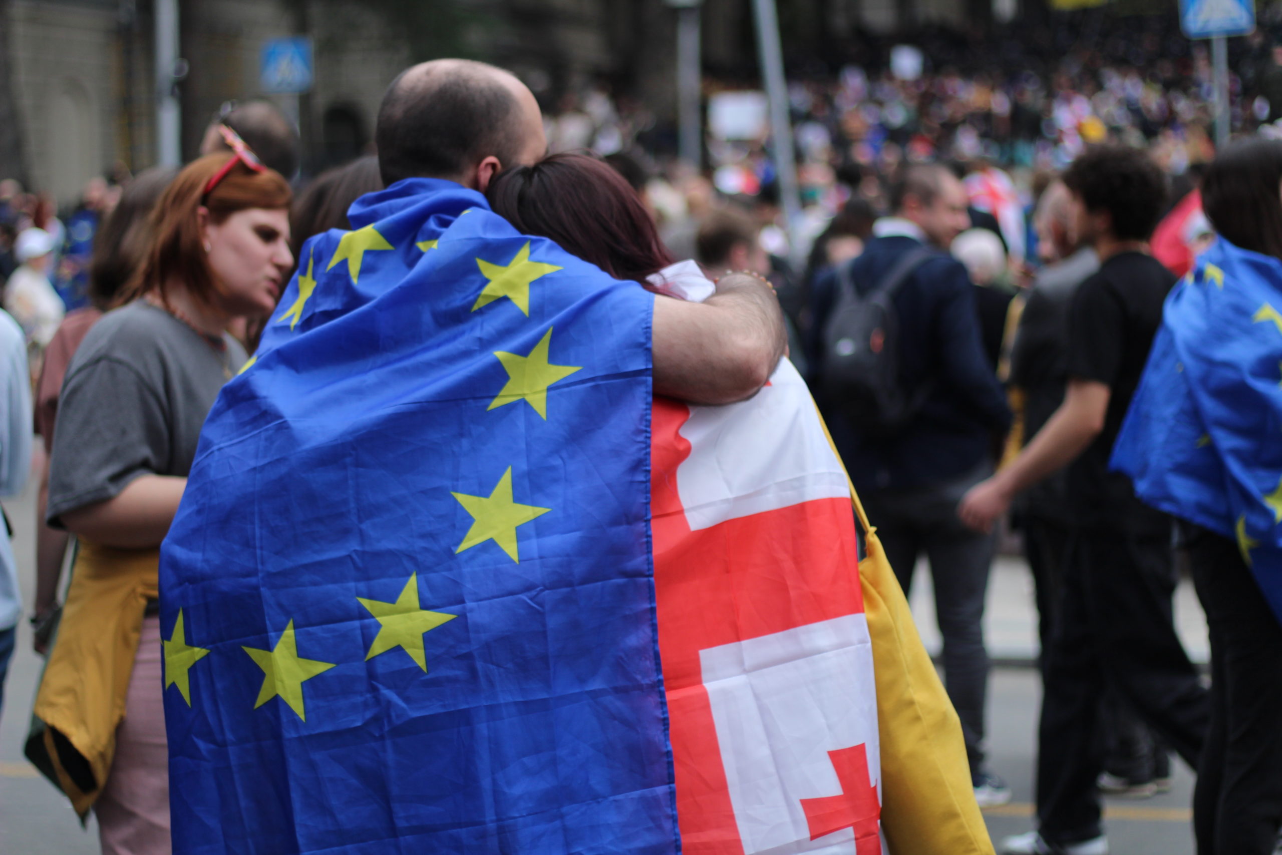 Photo: Peaceful protests in Tbilisi in May 2024 via Tamta Chkhaidze / Human Rights House Tbilisi