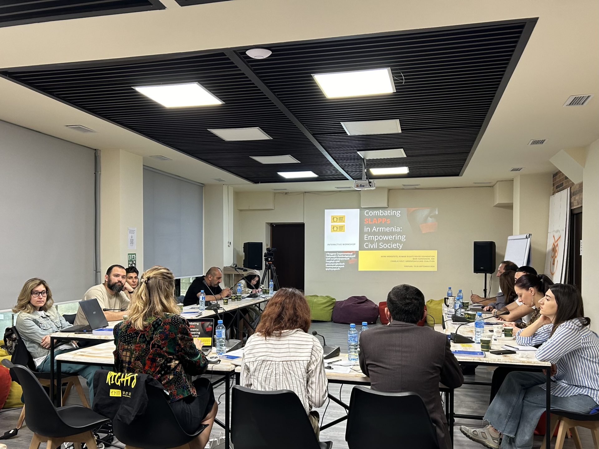 Participants during the workshop “Combating SLAPPs in Armenia: Empowering Civil Society”. Yerevan, September 2024.