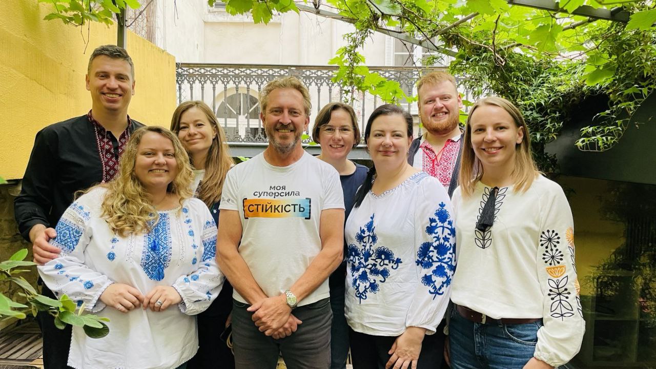 Pictured: Hennadii Vypynashko with colleagues from Black Sea Trust, Eastern Europe Foundation, ERIM, Human Rights House Crimea, and Human Rights House Foundation during ESU project final partner’s meeting in Lyon, France, in May 2024. 