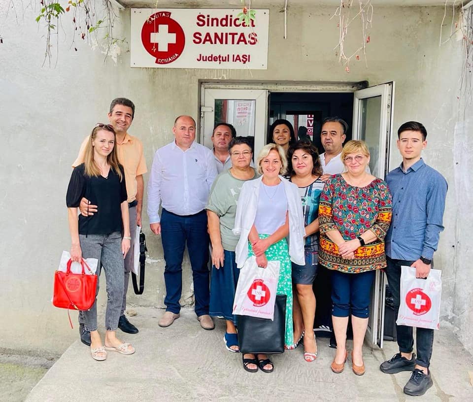 Members of the Susținere and Sanitas Unions pictured during a study visit at Sanitas Union of Healthcare Workers in Iași, Romania, August 2022. Photo credit: ADO Lex XXI.