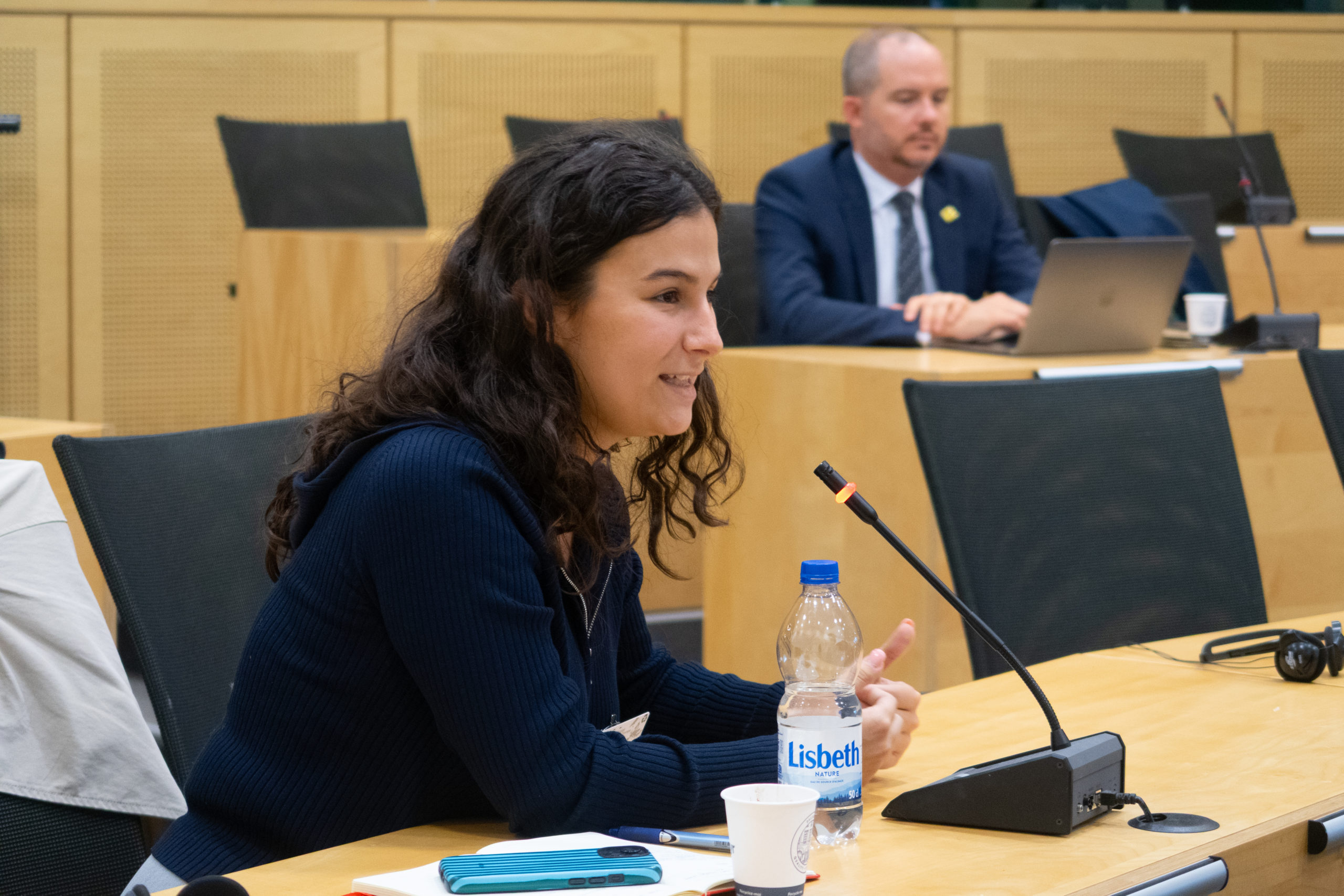Una Danilović, Legal Advisor at Lawyers’ Committee for Human Rights YUCOM (Human Rights House Belgrade), during the advocacy meeting with the representatives of the Congress of Local and Regional Authorities.