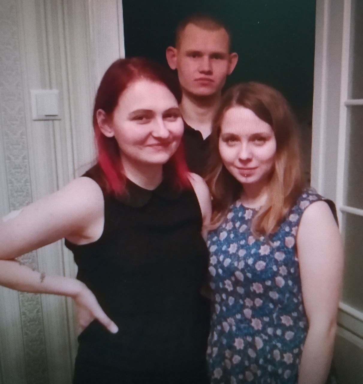 Andrei Chapiuk celebrating new year with Marfa Rabkova and friend Elena in 2019. Photo: Chapiuk's private archive.